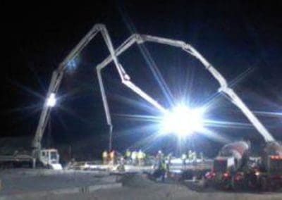 Concrete Pump Working At Night